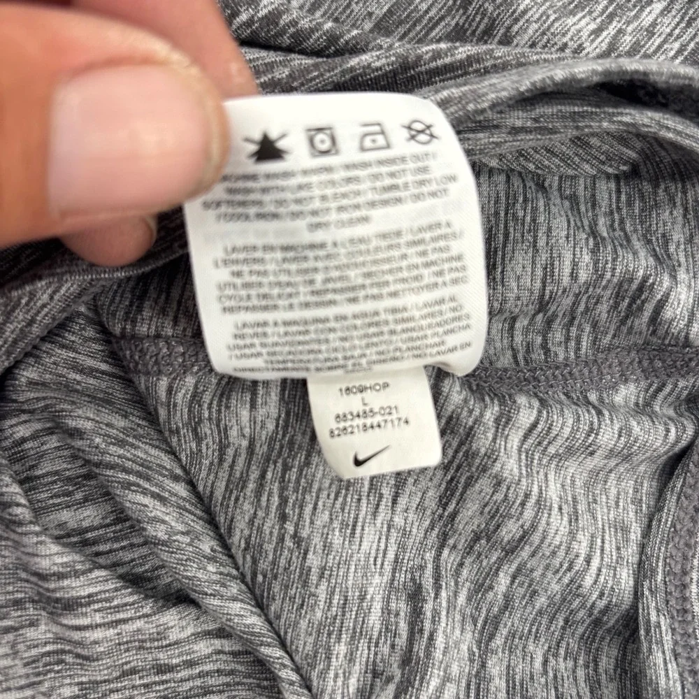 Nike Mens Pullover Large Gray‎ Heathered Dri-Fit Quarter Zip 683485-021 Running